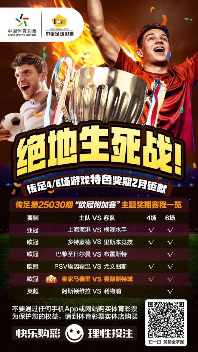 絕地生死戰(zhàn)！傳足特色獎期第25030期聚焦歐冠附加賽