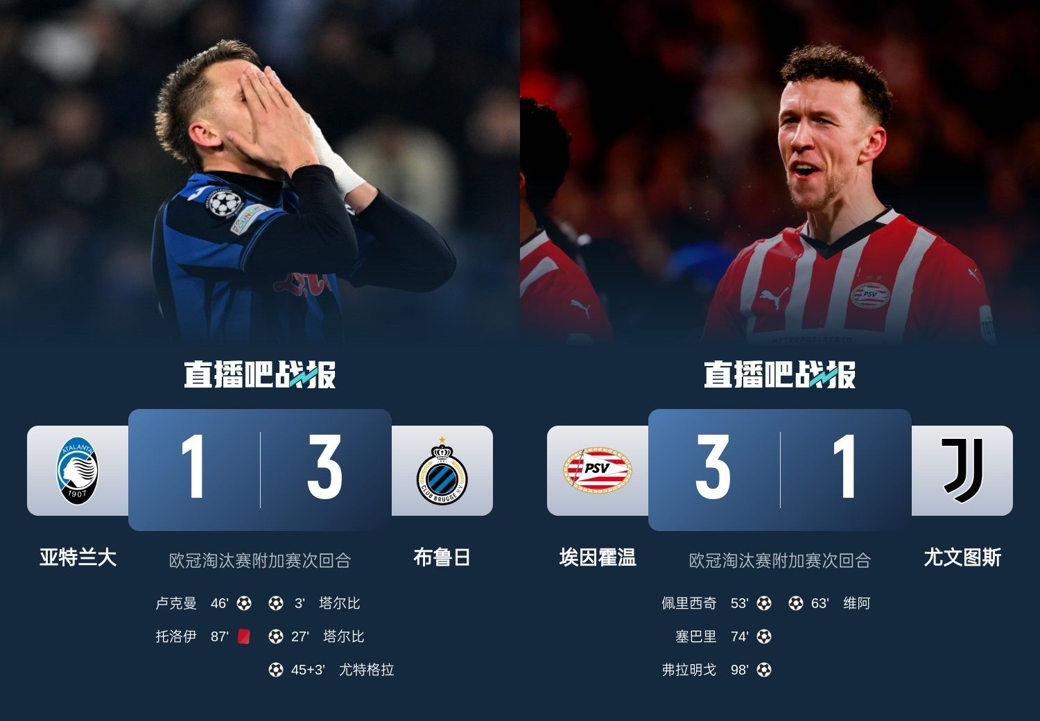 真是意甲拉垮？PSV淘汰尤文后3連敗，布魯日爆冷真藍(lán)黑后1勝難求