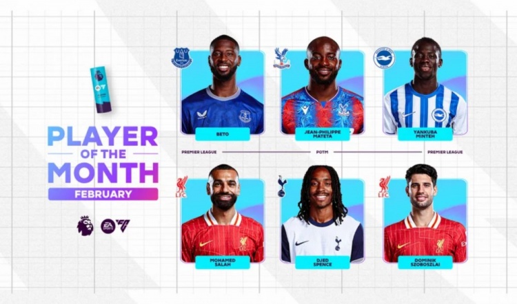 英超2月最佳候選：貝托、馬特塔、明特、薩拉赫、斯賓塞、索博