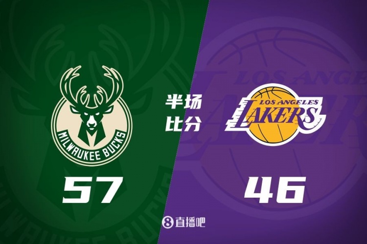 讓一套首發(fā)！布朗尼8分全隊最高 字母13+3 湖人半場落后雄鹿11分