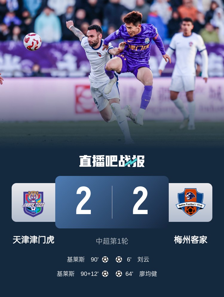 和風(fēng)勁吹！今日下午中超4場比賽全部以平局收場